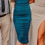 RUNAWAY THE LABEL One Shoulder Emerald Green Midi Dress Photo 2