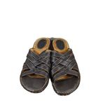 Born concept Born Dark Brown Leather Woven Crisscross Sandals Women Sz 8 Photo 13