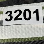 AYR Women’s Size XS Cream Green Black Striped Tie Neck Button Down Midi Dress Photo 9