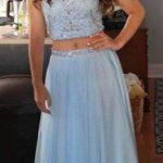 Light Blue Two Piece Prom Dress Photo 1