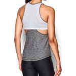 Under Armour Flashy 2-in-1 Tank Carbon Heather Cut-Outs Cutouts Mesh Layered Top Photo 1