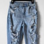 American Eagle  Mom Jeans Size 2 Long  26X29.5 Distressed Ripped  High Rise Photo 1