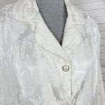 Victoria's Secret Victoria’s‎ Secret Vintage Jacquard Satin Pajama Top Ivory Medium Button Photo 4