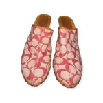 Coach women’s Y2K canvas felicity signature platform mules wooden heels size 9 Photo 3