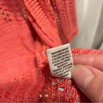 Cato Cute  peachy crochet scalloped trim open front 3/4 sleeve sweater cardigan Photo 2