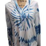 Favorite Tie Dye Hoodie Women's Long Sleeve Blue White Swirl Pullover Large Photo 0