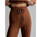 Varley NWT  Mocado Rib Knit Legging Tortoise Shell Brown Soft $118 Warm S Cocoa Photo 1