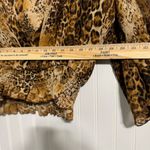 VTG Cara New York Leopard Top 1X Plus Sz Sheer Smocked Wrap Y2K Mob Wife Blouse Tan Photo 4