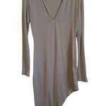 Free People  Beach Long Sleeve Gray Asymmetrical Mini Dress Small Photo 0