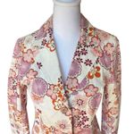Stradivarius  Floral Front Button Double Breasted Blazer Jacket Womens Medium Photo 4