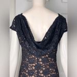 Connected Apparel  Black Lace Midi Dress Size 8 Photo 6