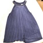 Cable & Gauge NWOT Blue Loose Soft Tank Top Keyhole back S Photo 5