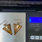 Vintage Brown Shimmer Resin Inverted Triangle Drop Earrings Photo 10