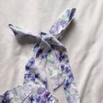 Pastel purple white green floral bustier crop tank top Photo 2