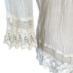Dress Barn  Semi Sheer Lace Trim Blouse Photo 7