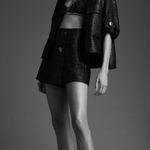 ZARA Black Silver High Waisted Double Button Skort Photo 2