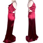 Windsor  Satin Lace Up Strappy Dress Medium Wine Red Photo 2