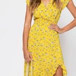 Tobi yellow floral midi dress Photo 0