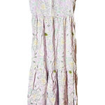 Angie  Floral Print Ruffle‎ Strap Open Back Maxi Dress - Lavender Size Small Photo 0