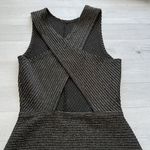 Mango  Casual Stretch Black Metallic Stripe Racerback Dress Size XS Photo 2