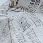 Nic+Zoe LINEN Sleeveless Top Geometric Print White Brown Black Medium Photo 7