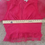 Adelyn Rae  Pink Barbiecore Vero Organza Blouse Size Large Photo 8