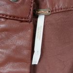 Free People Maisie Vegan Mini Skirt Brown Faux Leather Button Skirt Size 12 Photo 8