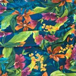 Kona Sol Tropical Print Shirred Full Coverage One Piece Swimsuit Sz L Photo 4