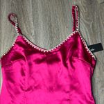 Lulus Pink Satin Mini Dress with Pearl Straps Photo 2