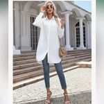 Amazon Shirt Dress V Neck Long Sleeve Loose Casual with Pockets Front Button Photo 6