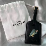 Coach NEW! Rare Vintage  Black Leather Luggage Tag Photo 0
