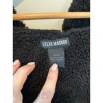 Steve Madden black hooded open front sherpa poncho One size Photo 6