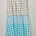 Ming Wang Maxi A Line Skirt Gingham Cotton Poplin Blue White High Waist M NWT Photo 7