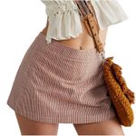 Free People  Fitted Waist Straight Hem Plaid Big Dreams Mini Skort Size 4 Orange Photo 0