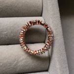 Pandora 14k Rose Gold Plated Alternating Sparkling Band Ring CZ US 7 Photo 5
