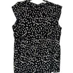 Women’s Casual Floral Print Cap Sleeve Ruffle Neck Loose Babydoll Shirt Black Size L Photo 4