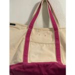 Lands' End Vintage   12x15 Bag White Pink Stiff Canvas USA Made Photo 1