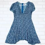 Princess Polly  Blue Floral Mini Dress Short Sleeve V Neck Flounce Hem Size 6 Photo 14