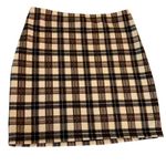 SheIn Plaid Mini Skirt In Brown & Beige By Small short casual stretch Photo 0
