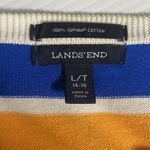 Lands' End  Cardigan Women’s Size L TALL Purple‎ Orange Striped Button Up Cotton Photo 7