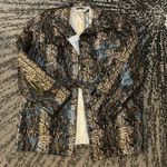 Rotate Birger Christensen Brown Snake Skin Faux Leather Rica Jacket size US 4 Photo 4