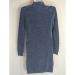 ZARA NWT Blue Acid Wash Knit Mini Dress Womens S Quarter Zip Fitted Long Sleeve Photo 5