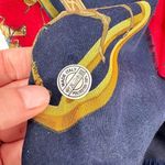 Women's Equestrian Horse Carriage Belt Print Fringe Scarf Made in Italy‎ 45 x 46 Red Photo 3