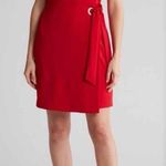 Tahari ASL Stretch Crepe A-Line Grommet Side Tie Mini Dress Size US 8 Red Photo 10