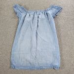 Cloth & Stone Chambray Shift Dress Womens M Blue Tencel Off Shoulder Lightweight Photo 2