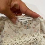 American Eagle  Lace Trim Floral Cami Tank Top Cream Size M Photo 2