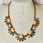 J.Crew  Antique Gold Rhinestone Crystal Pave Peach Cluster Statement Necklace Photo 0