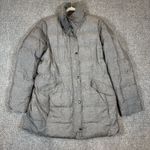Lands' End  Gray Down Feathers Coat  L 14-16 Fleece Lined Pockets and Cuffs Puffer Photo 0