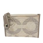Coach  Silver Grey Stitched Signature C Keychain Coin Card Holder Photo 0