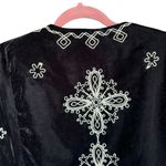 Free People  Mia Jacket Velvet Black Embroidered Size Large Photo 7